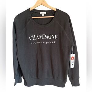 Wildfox Champagne please pirate black pull over sweatshirt small bridal party